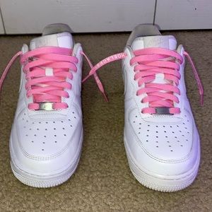 White Air Force 1s with off white Laces